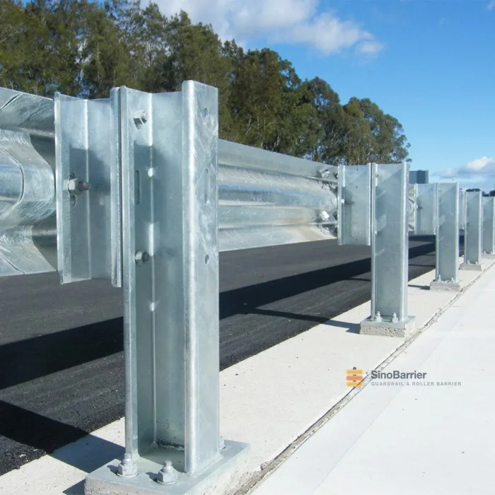 Galvanized W-beam guardrail surface close-up, 550 g/m² coating weight
